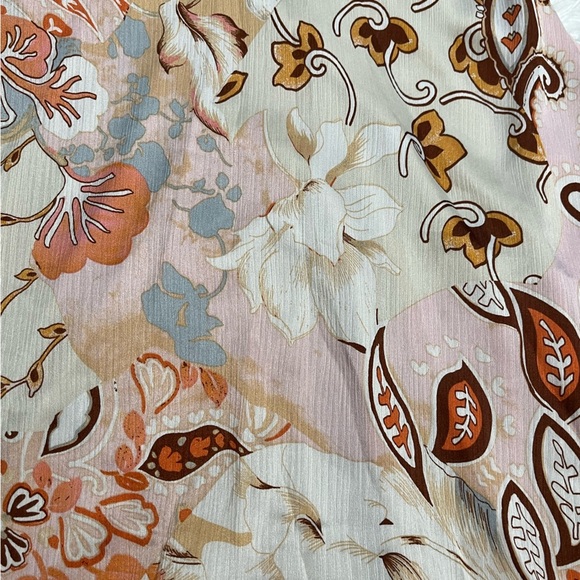 Aakaa Deep V Front and Deep V Back Balloon Sleeve Tie Back Paisley Mini Dress - Picture 16 of 16